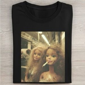 Chaos Barbie Meme Graphic Tee Edgy Aesthetic Black Unisex T-Shirt